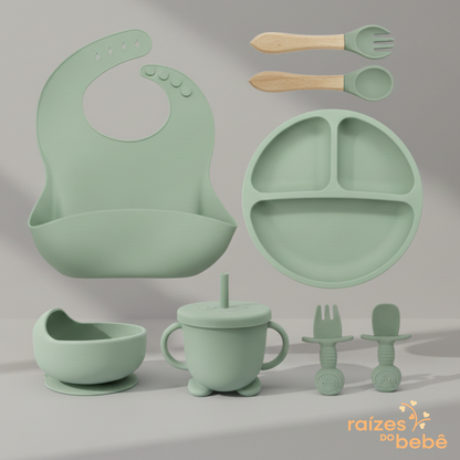 Kit Alimentação Infantil Silicone com Ventosa - Livre de BPA