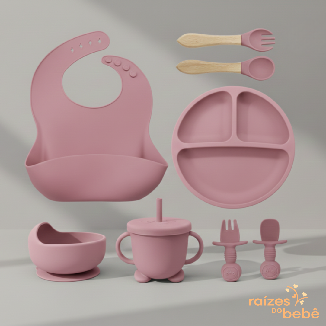 Kit Alimentação Infantil Silicone com Ventosa - Livre de BPA