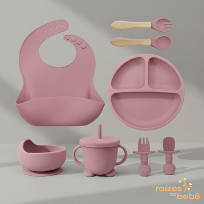 Kit Alimentação Infantil Silicone com Ventosa - Livre de BPA