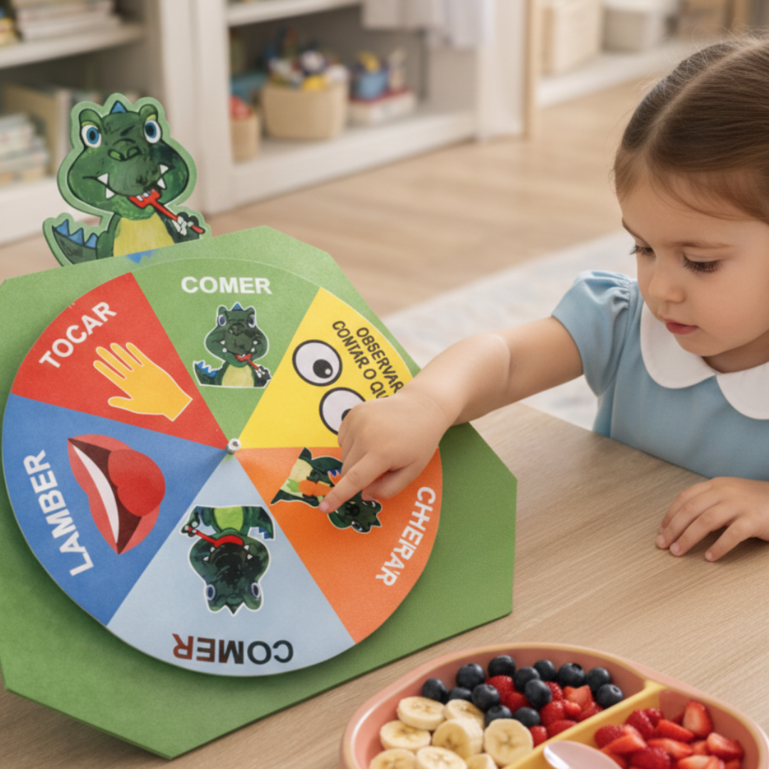 Roleta Sensorial Alimentar Dino