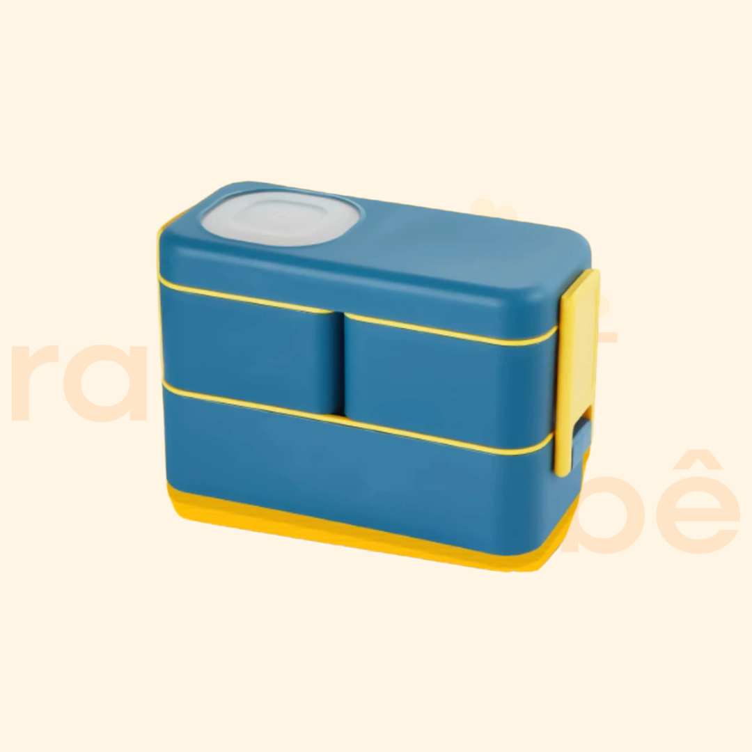 Marmita Dupla NutriBaby 1050ml com Divisória + Kit Talheres