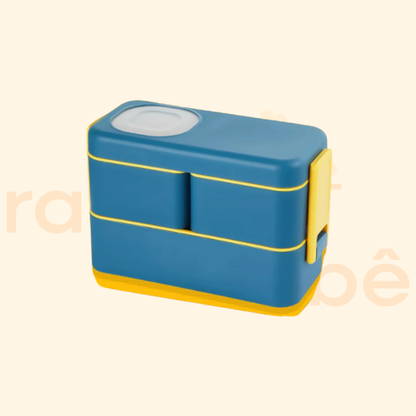 Marmita Dupla NutriBaby 1050ml com Divisória + Kit Talheres
